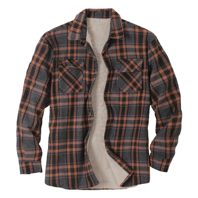 Autumn Mens Plaid Flannel Shir - Flannel Shirt Lined ulasan dan harga