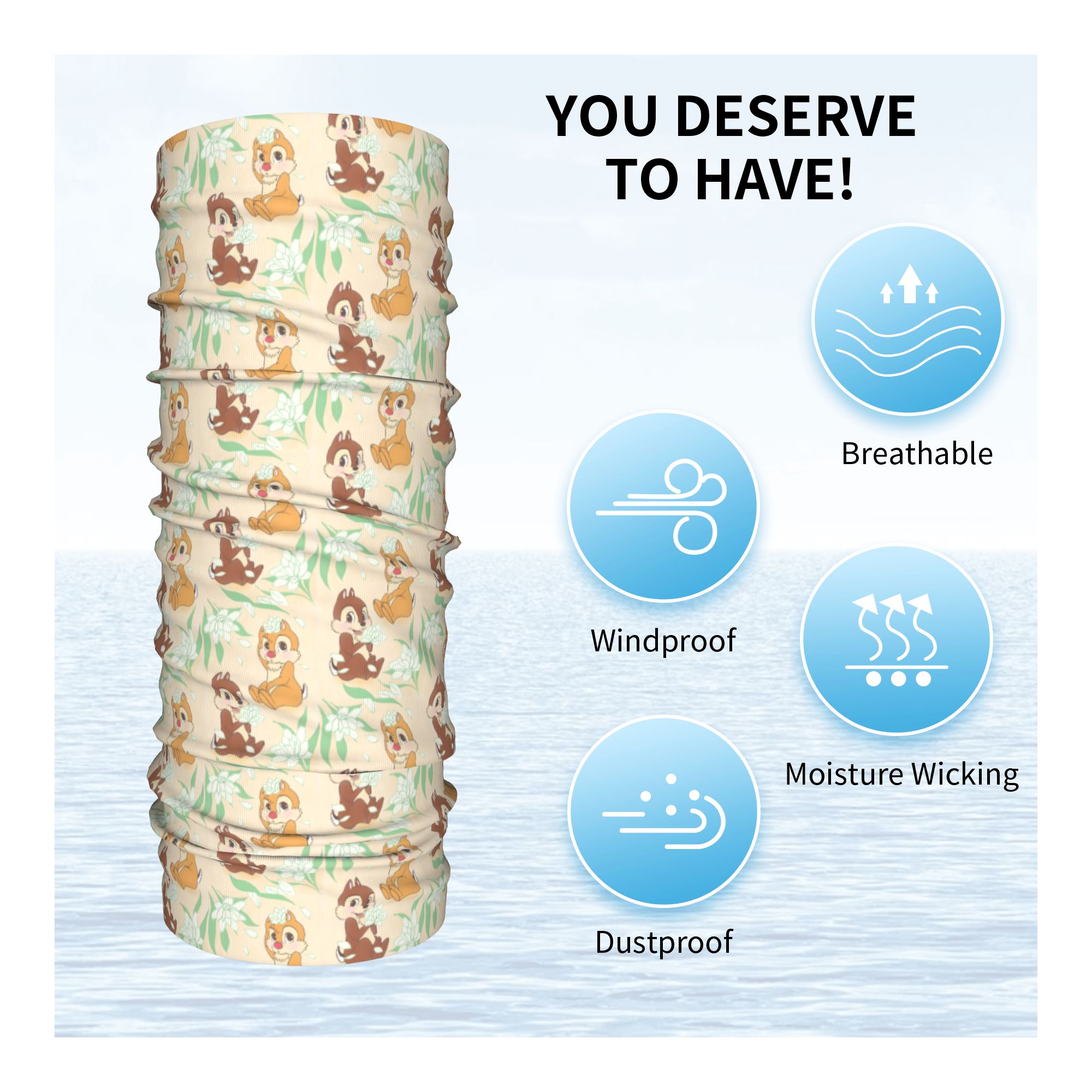 Custom Cute C-Chip And D-Dale  - Neck Gaiter Fleece ulasan dan harga