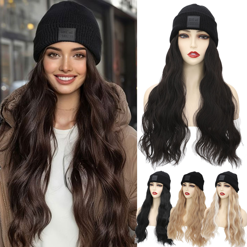 S-noilite Synthetic Hat Wig Be - Knit Beanie Hat Warm ulasan dan harga