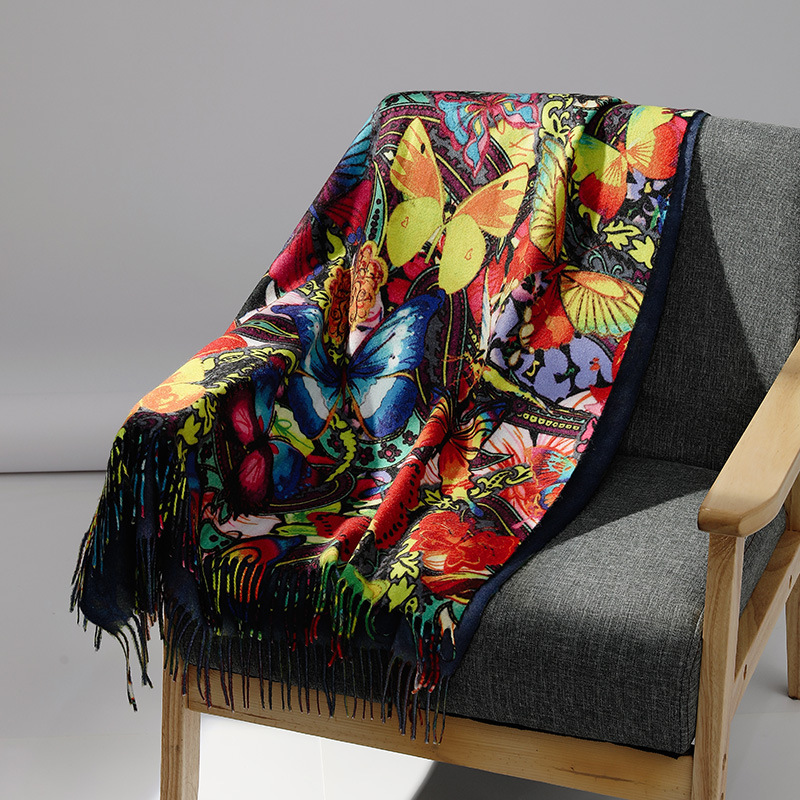 Luxury Brand Oil Painting Cash - Shawl Wrap Winter ulasan dan harga
