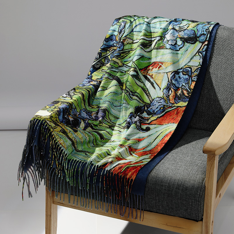 Luxury Brand Oil Painting Cash - Shawl Wrap Winter ulasan dan harga