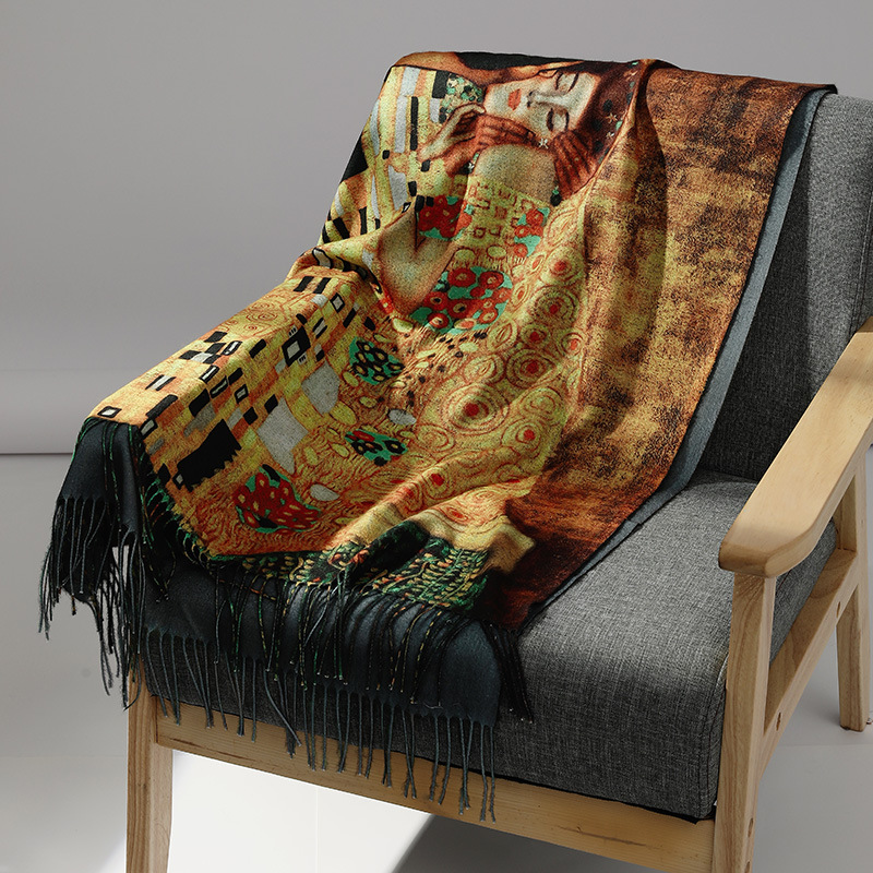 Luxury Brand Oil Painting Cash - Shawl Wrap Winter ulasan dan harga