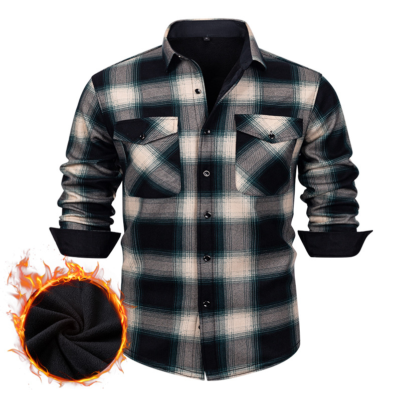Mens Flannel Plaid Shirt Long  - Flannel Shirt Lined ulasan dan harga