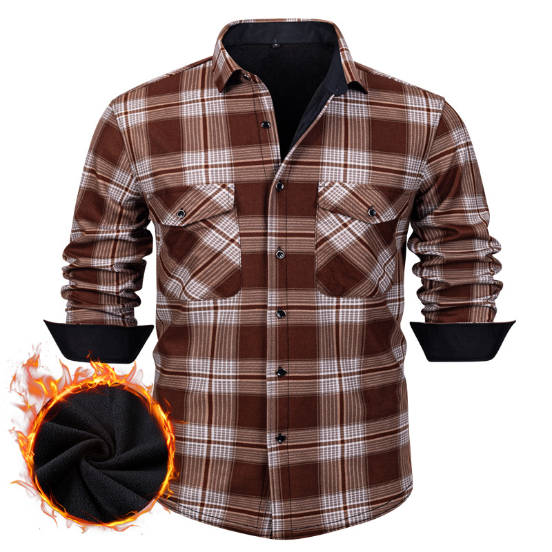 Mens Flannel Plaid Shirt Long  - Flannel Shirt Lined ulasan dan harga